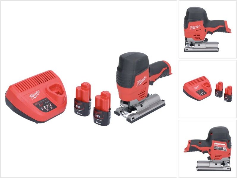Milwaukee M12 JS-202 Akku Stichsäge 12 V + 2x Akku 2,0 Ah + Ladegerät