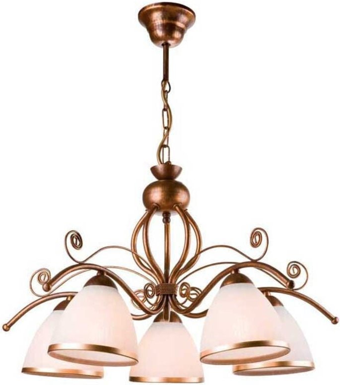 Lamkur Retro Mehrarm-Pendelleuchte Braun, 5x E27