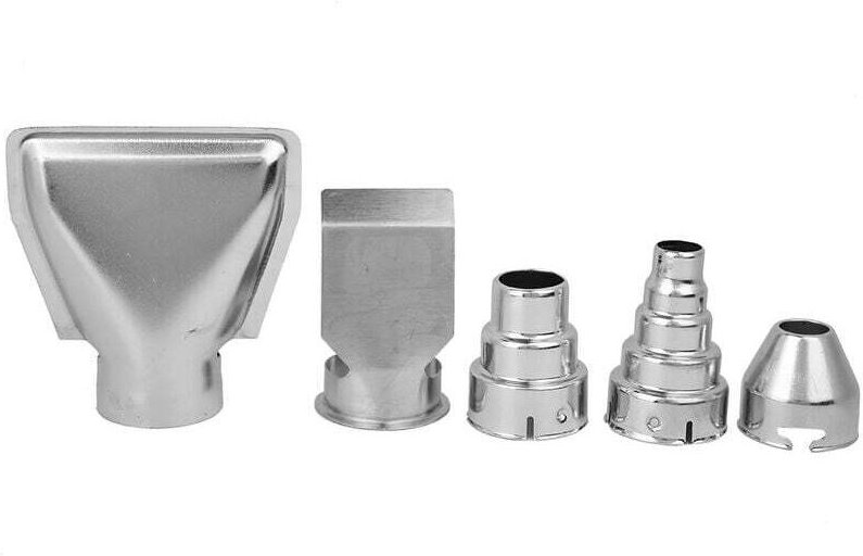 Vtizikl 5pcs buses de pistolet air chaud accessoires de pointe de ventilateur de chaleur en acier inoxydable