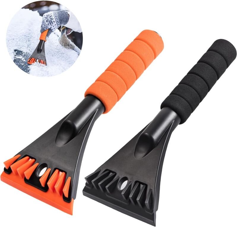 2-teiliger Auto-Eiskratzer, Schneeschaufel zum Abtauen von Windschutzscheiben und Fenstern, multifunktionaler Anti-Eis-F...