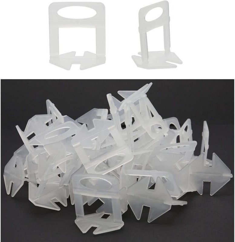 Packung mit 500 Fliesenausgleichsplatten (1,5 mm) für die Verlegung von Fliesen und Naturstein, Nivelliermatte für Boden...