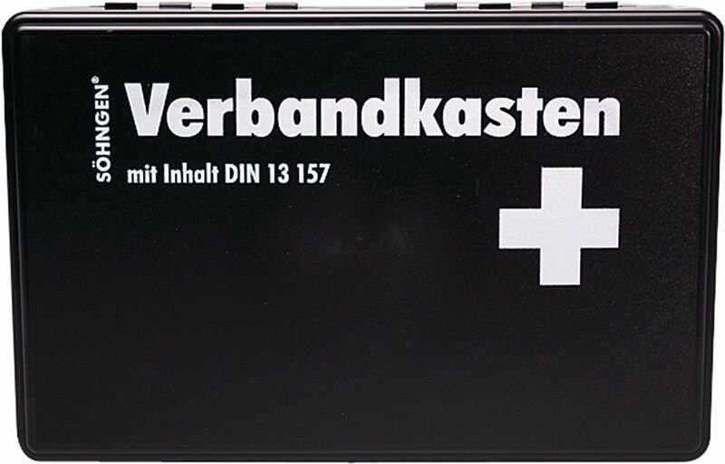 Betriebsverbandkasten kl. kiel, din 13157, B260xH160xT80ca.mm schwarz Söhngen