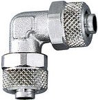 Winkelverbinder, für Schlauch 4/2 mm, sw 9, Messing vernickelt - Riegler