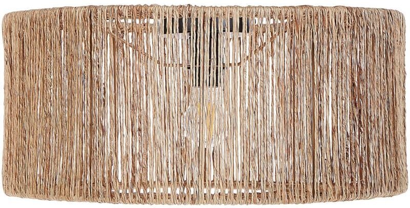 Beliani - Deckenleuchte Naturfarben Jute- u. Papierschnur ⌀ 50 cm Rund Trommelform 1-Flammig Boho-Stil Wohnzimmer Flur E...