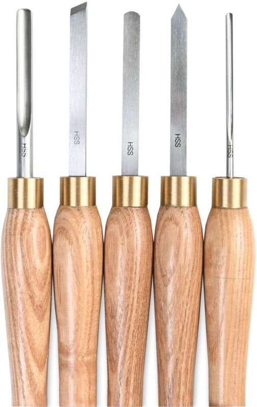 HSS-Drechselmeißelsatz, im Holzkästchen (5-teilig) - 27023 - Proxxon