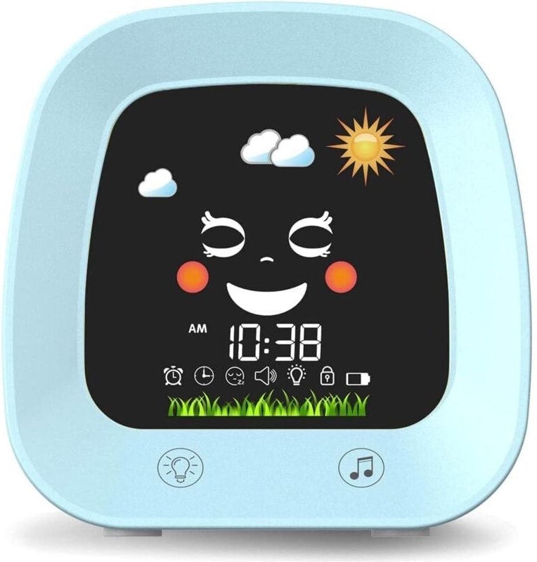 Thumbnail - Kinderwecker, niedlicher Wecker, Schlaftrainingsuhr für Kinder mit Soundmaschine, Nachtlicht, Nickerchen-Timer, digitale...