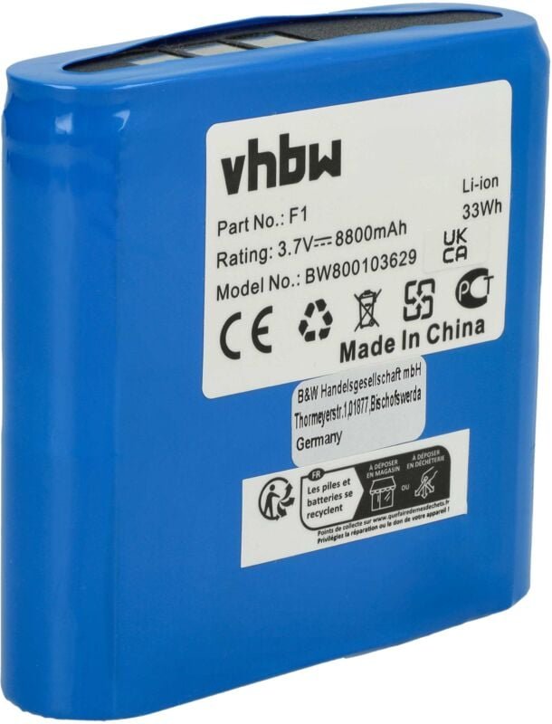 Vhbw - Akku kompatibel mit Pure Jongo S3, S340b, S3X digital Radio (8800mAh, 3,7V, Li-Ion)