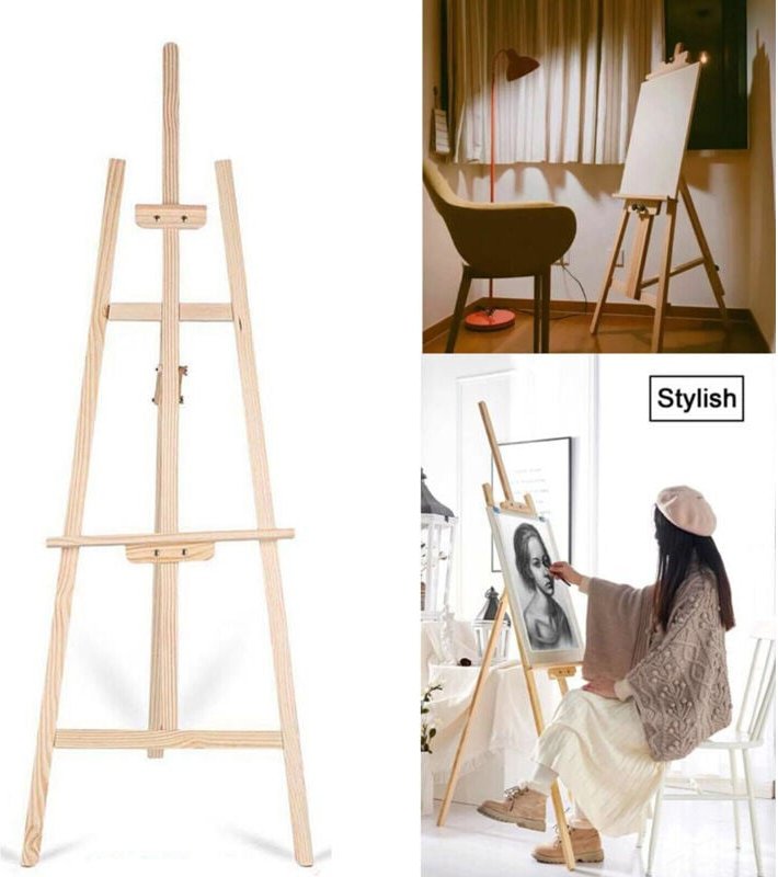 Holz Stativ Studio Leinwand Staffelei tragbar verstellbar Kunst Malerei Ständer 150CM
