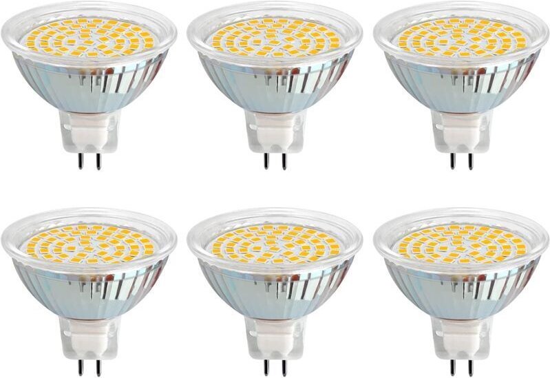 Aougo - GU5.3 LED-Glühbirne 12V 3W Kaltweiß 6000K, Ø50mm, 120 Grad, GU5.3 30W Äquivalent, 500LM, ac/dc 12V, MR16 GU5.3 L...