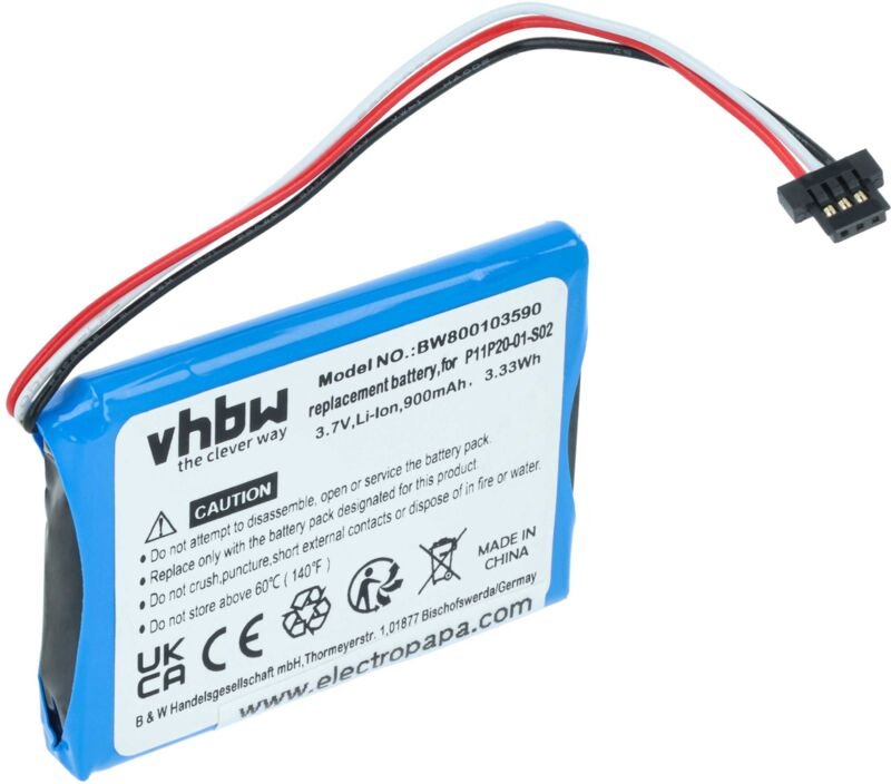 Vhbw - Akku kompatibel mit TomTom xxl 550M, 550T, 540T, 540TM, 550, 550TM, 540, 540S, 540M gps Navigation Navi (900 mAh,...