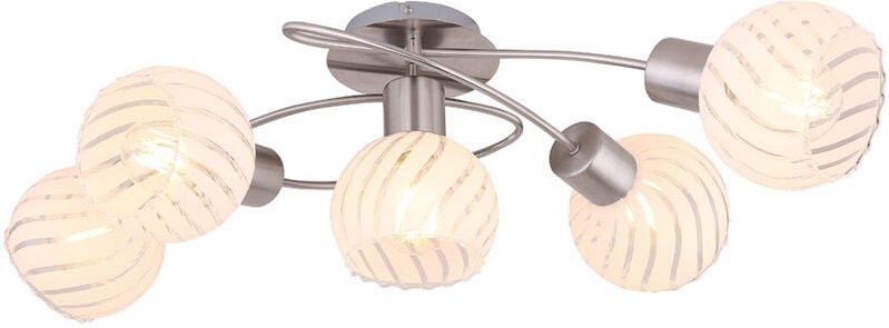 Deckenleuchte - Willy - nikkel - metall - E27 - 54025-5 - Globo