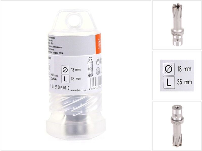 HM-ULTRA-Kernbohrer mit Quick-IN'-Aufnahme, D18/37' - Fein