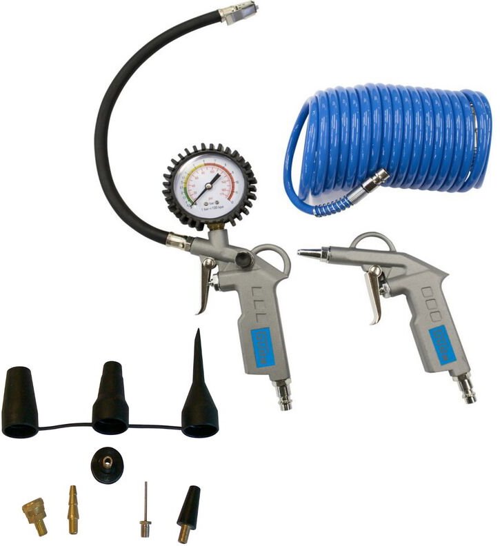 Güde Druckluft Kompressor Set 11tlg Reifenfüller Ausblaspistole Druckluftschlach