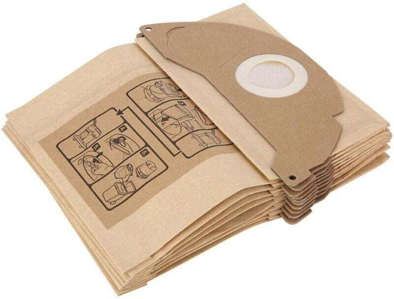 10er-Pack passend für Kärcher Staubsauger der A2-Serie S2500/WD, Zubehör, Staubbeutel, Papierbeutel