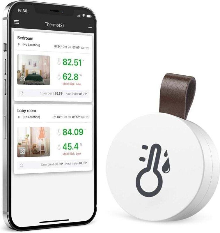 XVX - Geeignet für iOS Android, Bluetooth-Thermometer-Hygrometer für den Innenbereich, Mini-Innenthermometer, Temperatur...