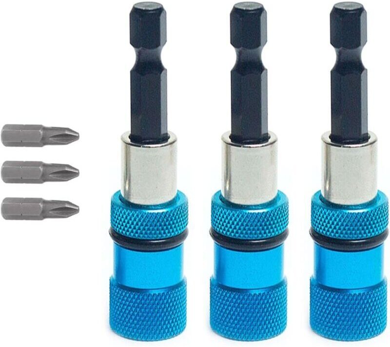 3-teiliges Schraubendreher-Bit-Set, magnetischer Bithalter, Trockenbau-Bithalter, 6 cm Sechskantschaft, für Trockenbauwä...