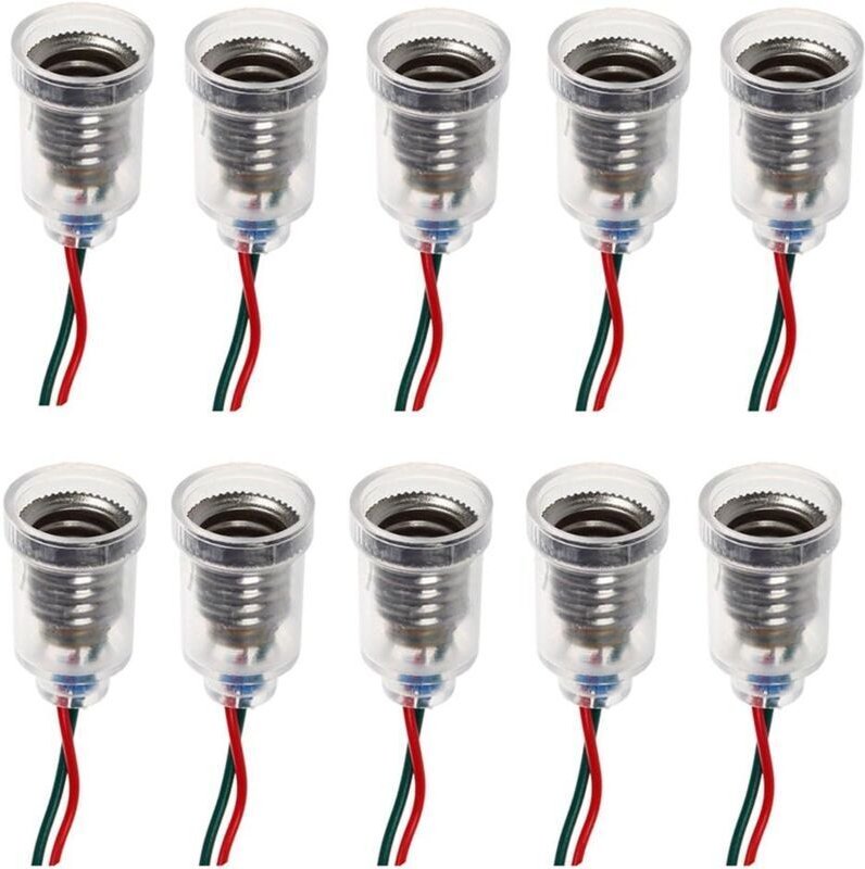 Odipie - 10 Stück E10-Lampensockel, LED-Schraubmontage, kleine Lampenfassung, Lampenfassung mit Drahtfassung für Experim...