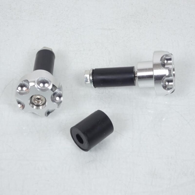 paar lenkerendstück barrel Ø13/23mm silber chaft für motorrad
