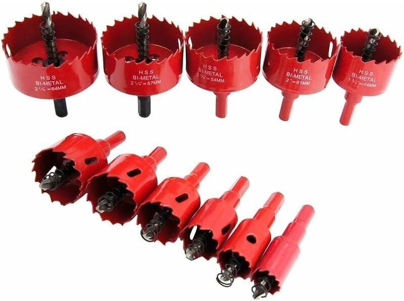 Thumbnail - 11er Set HSS-Bimetall-Lochsäge mit Schaft für Holz und Metall -
