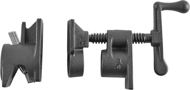 kwb Rohr-Schraubzwinge 2-teilig für Stahl-Rohre / Doppel-Nippel 44654 '', zum Verleimen / Verklemmen von Tischplatten, R...