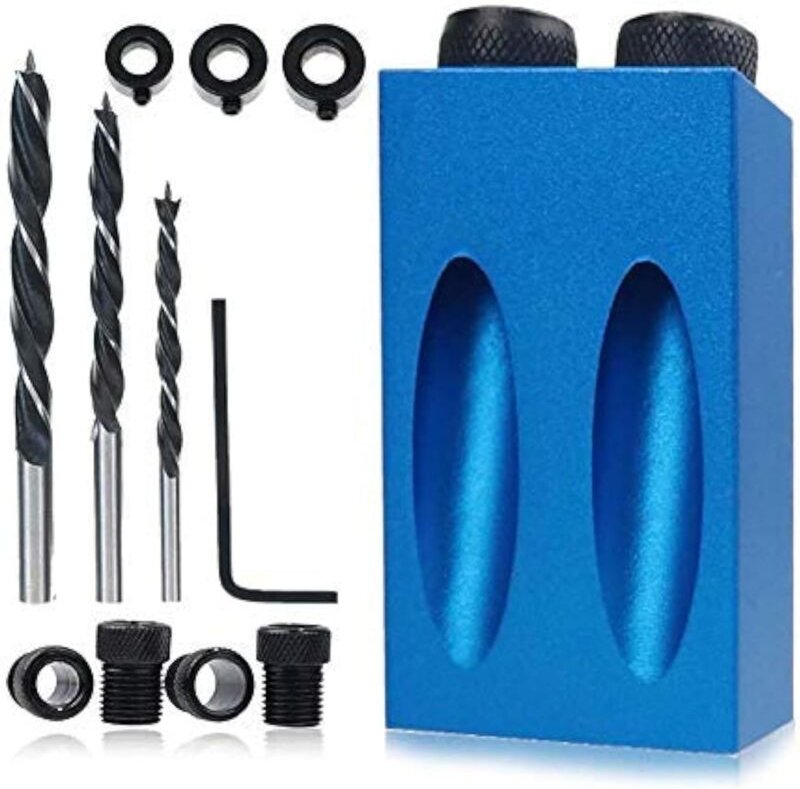 14-teiliges Schrägbohrlehren-Set für Winkelbohrungen und Eckpositionierung in der Holzbearbeitung