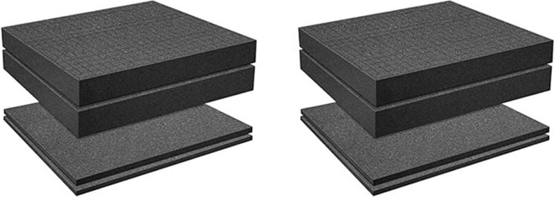 Gitterschaum-Würfelschaum, 4 Stück 300 x 300 x 50 mm/4 Stück 300 x 300 x 10 mm, Schaumstoff für Werkzeugkasten, Kamerako...