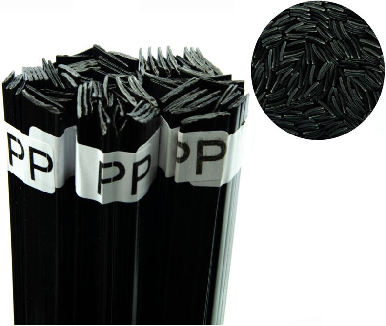 Rosfix Kunststoffschweißbänder – Hochwertiges PP-Schweißdraht 100g, Schwarz, 12mm Breite Temperatur 260-330°C Für Automo...