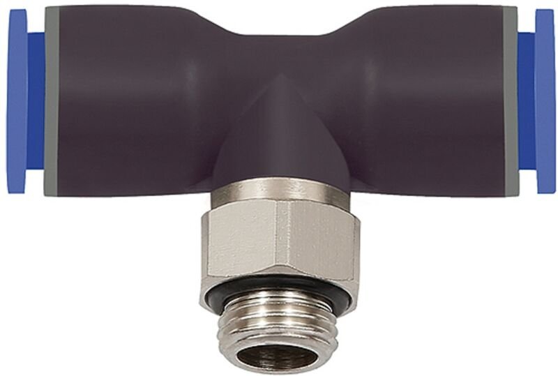 Riegler T-Steckverschraubung »Blaue Serie«, drehbar, g 1/2 außen ø 10 mm