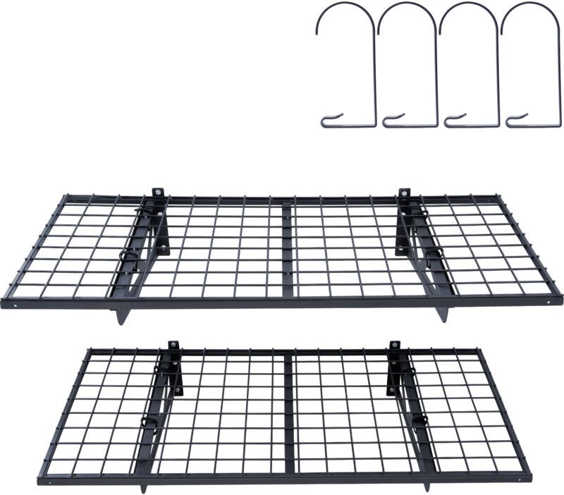 Mophorn 4 x 2 Fuß Garagenregale – 2er-Pack. Robuste, an der Wand montierte Garagenregale. Gesamttragfähigkeit 502 lbs. I...