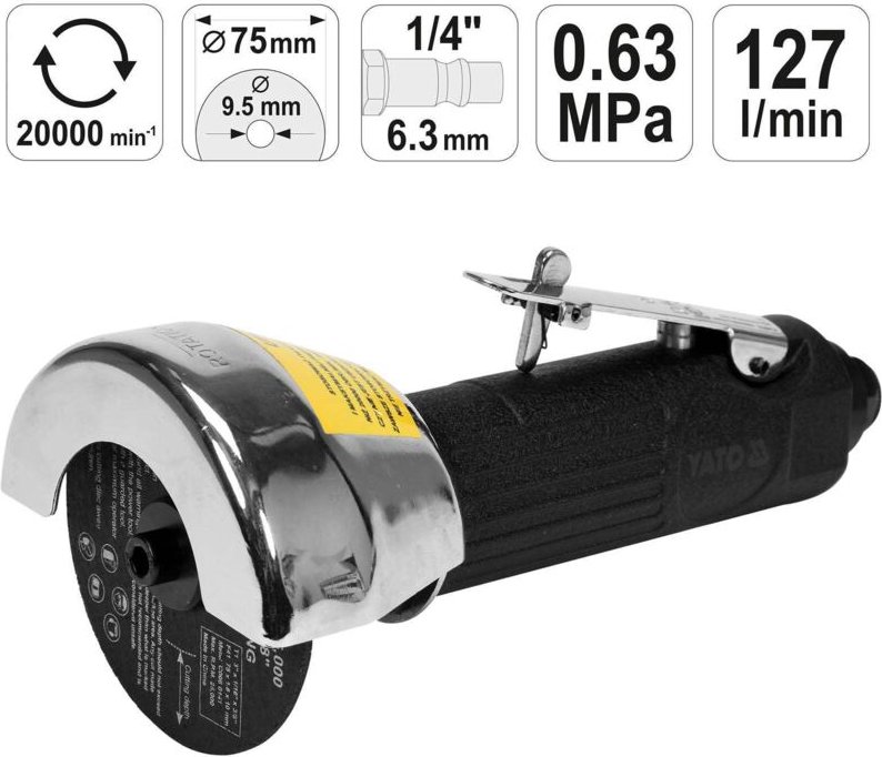 Yato YT-09715 Geradschleifer und Schleifmaschine de matrix 1800 RPM Schwarz