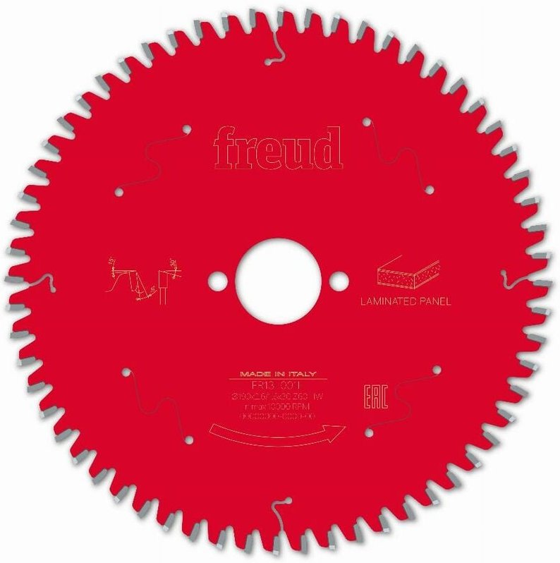 Sägeblatt für Handkreissäge FREUD - Ø190 2,6/1,6 AL30 Z60 BA -5° - F03FS09802 -FR13L001H