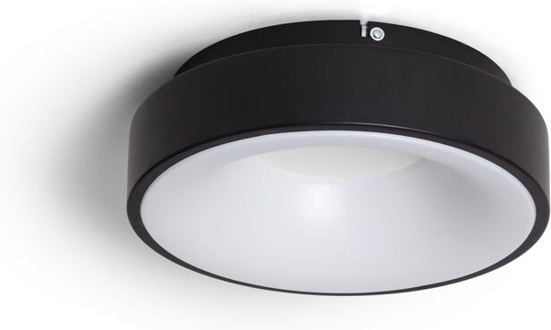 Efectoled - LED-Deckenleuchte 20W Rund Metall Ø300 mm cct Wählbar Jacob Schwarz