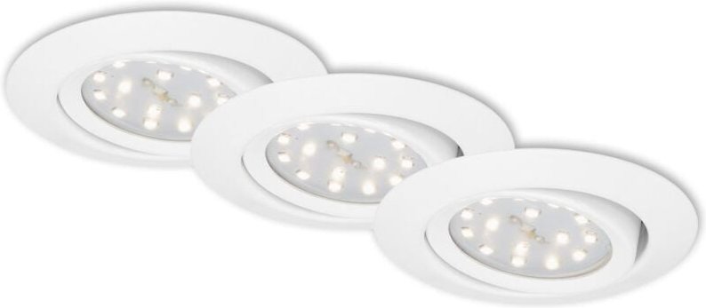 Briloner - led Einbauleuchte 3er Set 3W schwenkbar weiß Metall 3000K Ø8,2cm