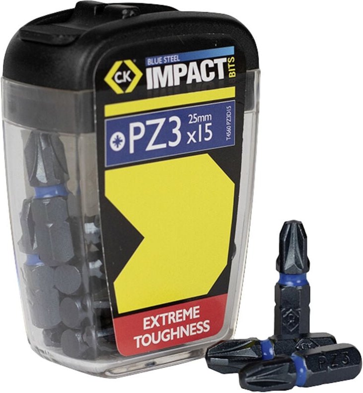 C.K Blue Steel T4560 PZ3D15 Kreuzschlitz-Bit 15teilig Kreuzschlitz Pozidriv