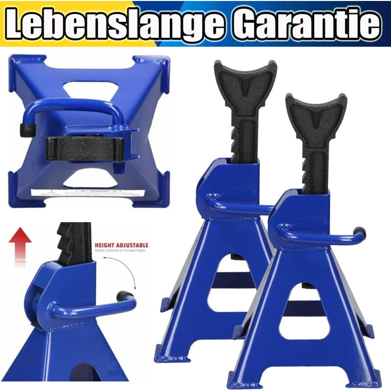 Dayplus - Schwerlast Achsständer 3 Tonnen Autoheber Ratsche strapazierfähig Paar Ständer