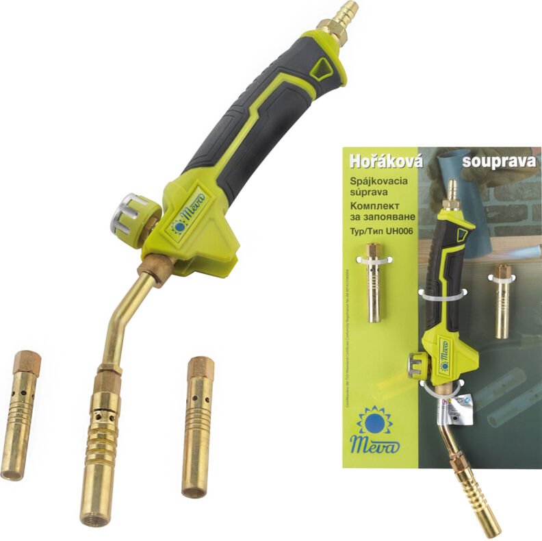 Gasbrenner zum Zinnlöten, Hartlöten, Flüssiggas, 3er-Set Düsen, 1,4 - 2,1 kW