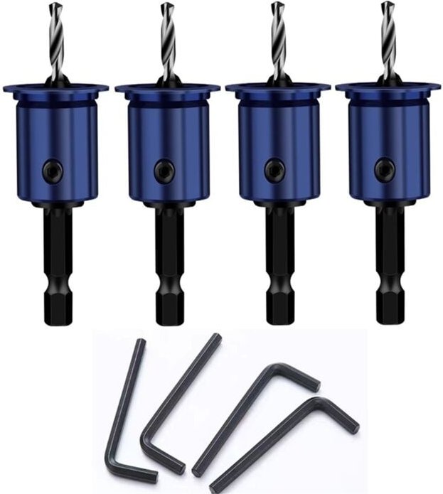 8mm Schaft Senkkopf Bohrer Legierung Core Limiter Senker Router Holzbearbeitung Bohren Pilot Loch