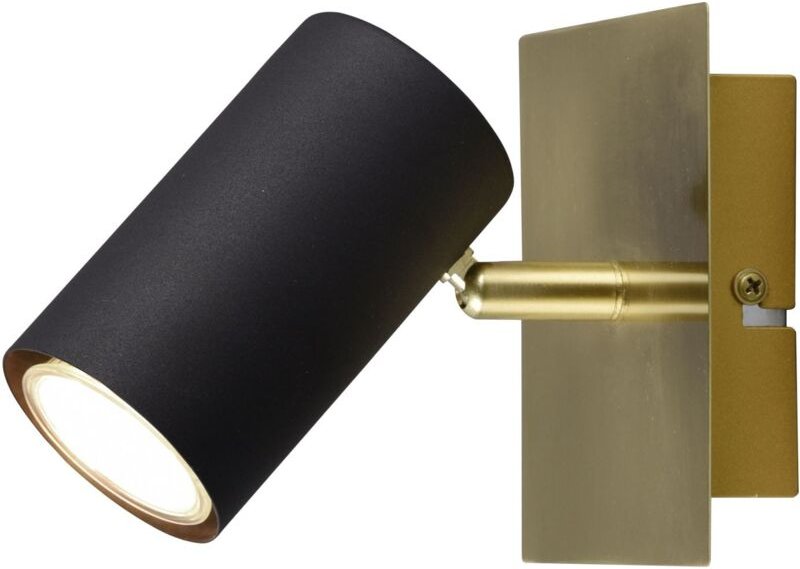 Wand- & Deckenstrahler marley Metall Schwarz Gold, Breite 12cm