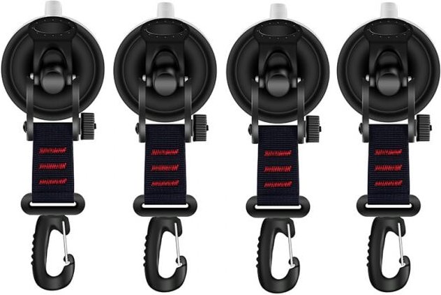 4 leistungsstarke Saughaken für Campingzelte, Saughaken, für Auto-Seitenmarkise, Boot, Camping, Plane, Zelte (runde Schn...