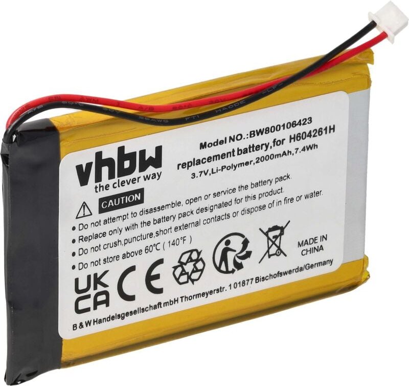 Vhbw - 1x Akku kompatibel mit Bushnell 36-8100, BUU0057, E350010M28, Yardage Pro gps Navigation Navi (2000 mAh, 3,7 v, L...