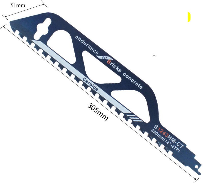 Sägeblatt mit Hartmetallspitze zum Schneiden von Holz, Zement und Ziegel. Säbelsägeblätter für Säbelsäge, 305 mm