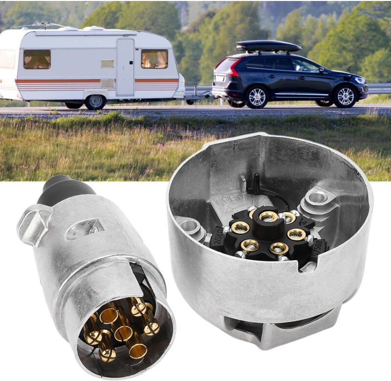 7-poliger Aluminium-Anhängerstecker-Adapter für Wohnwagen, Boote und 12-V-Freizeitfahrzeuge