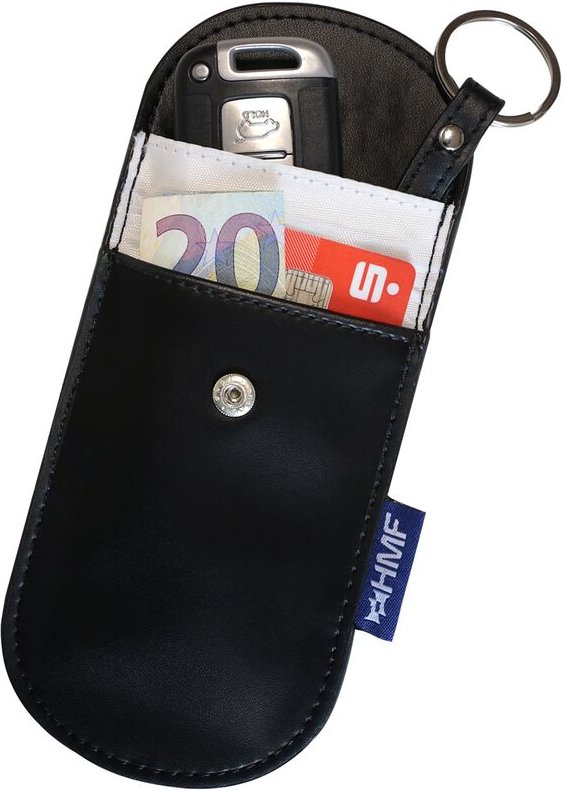 3401-02 rfid Schutztasche Autoschlüssel, Abschirmung Keyless-Go, rfid Blocker, 13 x 8,5 x 1,2 cm - HMF