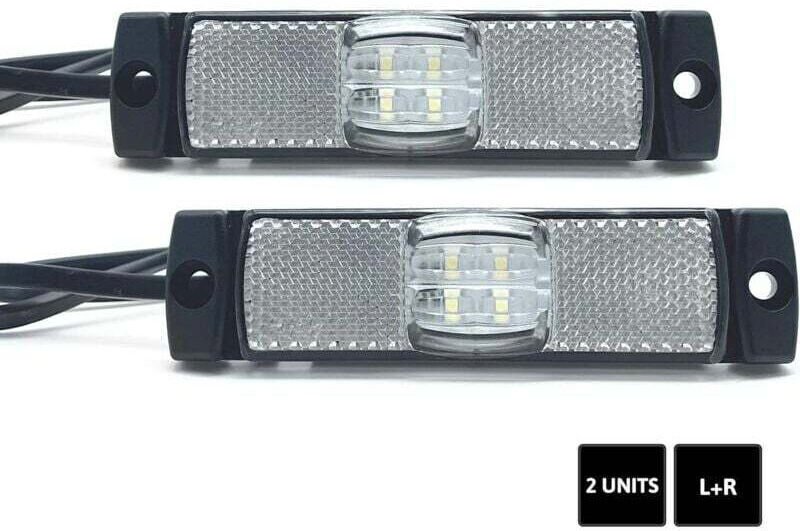 2er-Pack LED-Positionsleuchten, Weiß, 12 V/24 V = 0,04 A/0,04 A, wasserdicht, LED-Außenbeleuchtung für Auto, Anhänger, W...