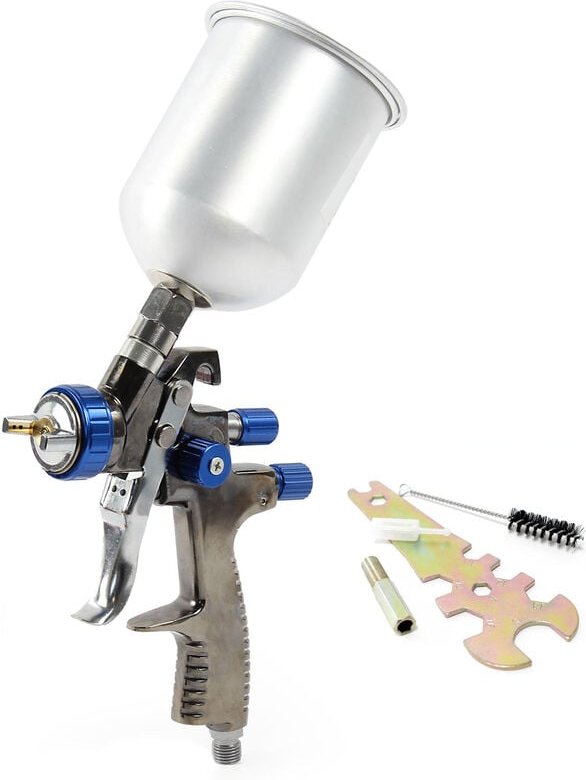 Lvlp Lackierpistole, 1,4 mm Düse, 500 ml Aluminium Becher, 100 mm Strahlbreite, Spritzpistole Sprühpistole Airbrushpisto...