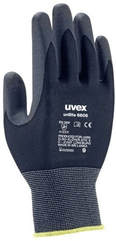 uvex 6057309 unilite / unipur Polyamid, Nitrilschaum Montagehandschuh Größe (Handschuhe): 9 EN 388