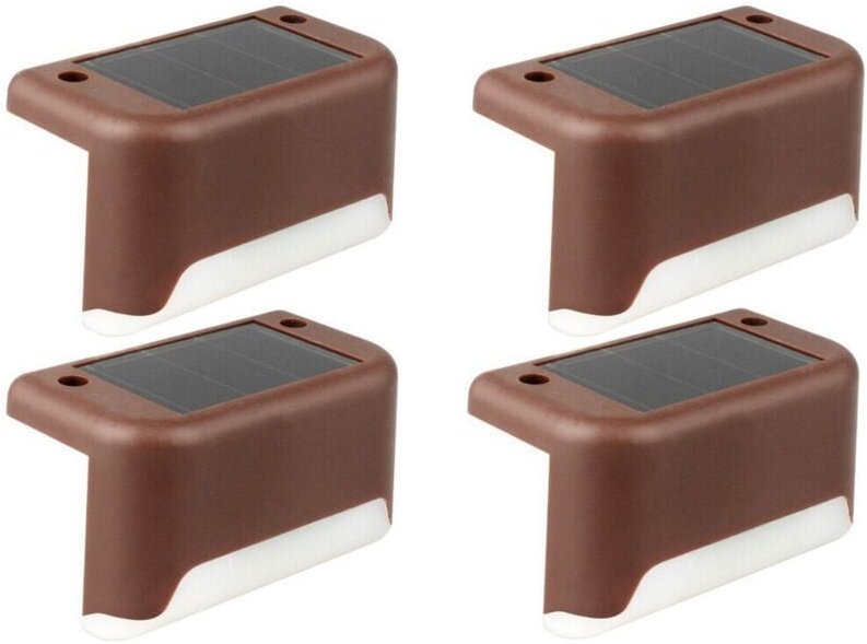 8er-Pack wasserdichte Solarleuchten, solarbetriebene Solarleuchten für Treppen, Zäune, Hof, Terrasse und Einfahrt (Braun...