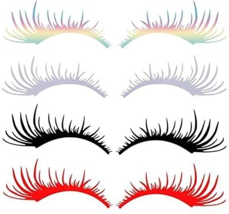 8 Stück 4 Farben PET Wimpern Autoaufkleber Auto Wimpern Für Scheinwerfer Auto Scheinwerfer Aufkleber Wasserdicht Selbstk...