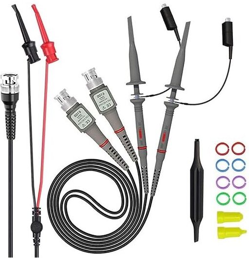 Universal-Oszilloskop-Tastkopf mit Zubehörsatz, 100-MHz-Oszilloskop-Clip-Tastköpfe mit BNC-zu-Minigrabber-Testkabelsatz,...