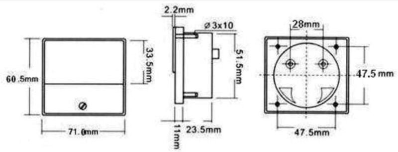Thumbnail - Velleman - analoges einbau-spannungsmessgerät 30 v dc / 70 x 60 mm